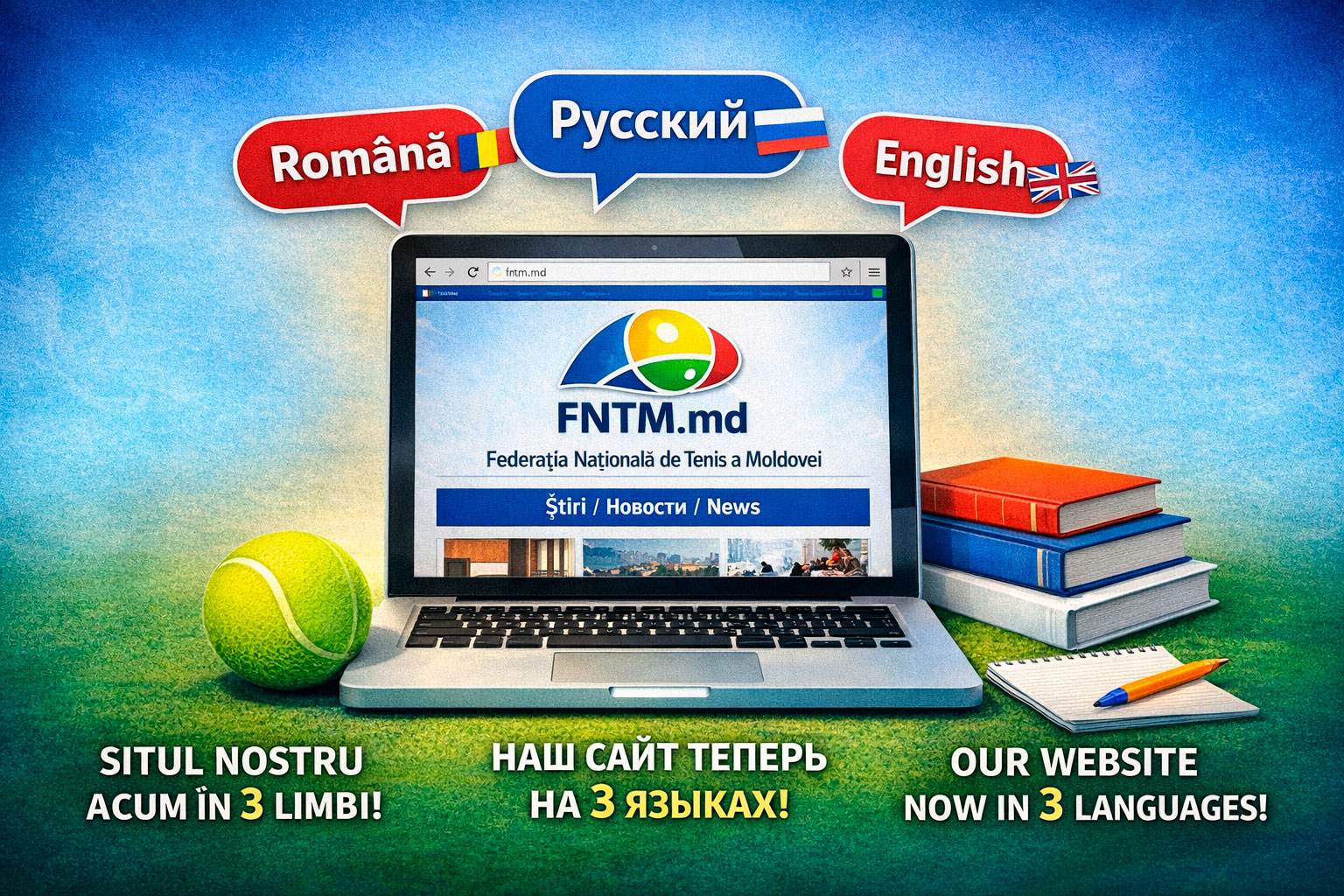 The website of the Moldovan Tennis Federation is now available in three languages
